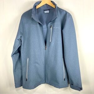 Columbia Soft Shell Full Zip Up Basic Winter Outdoor Coat Jacket Gray Size Small
